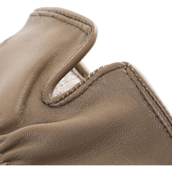 Women's Genuine Sheepskin Leather Gloves Winter Warm  Driving Dress Gloves Beige - Picture 6 of 7